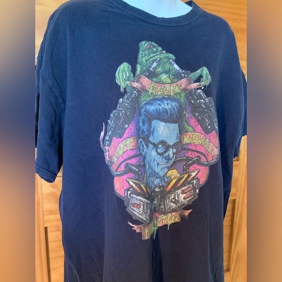 XL Vintage Ghostbusters Navy T-Shirt - Y2K Gildan Tee - Picture 3 of 4